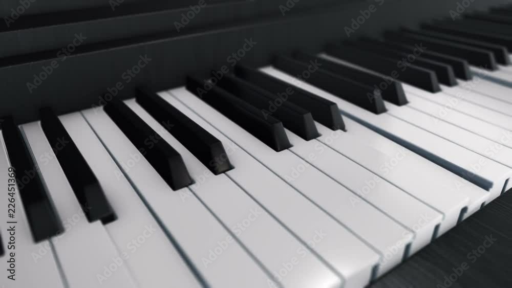 Background with animation of play on piano, synthesizer or electronic piano. Animation pushing of piano keys player. Animation of seamless loop. Background with animation of play on piano, synthesizer or electronic piano. Animation pushing of piano keys player. Animation of seamless loop.