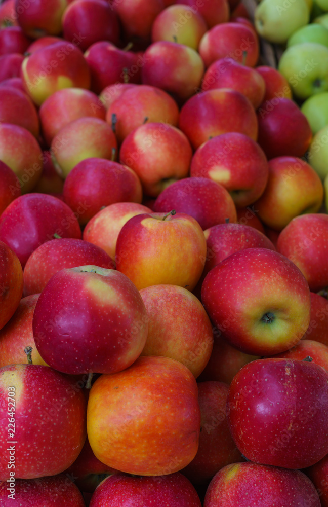Fresh, tasty, juicy, red apples in a box Fresh, tasty, juicy, red apples in a box