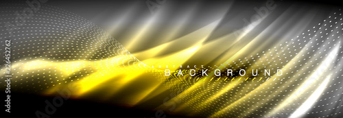 Liquid neon flowing waves, glowing light lines background