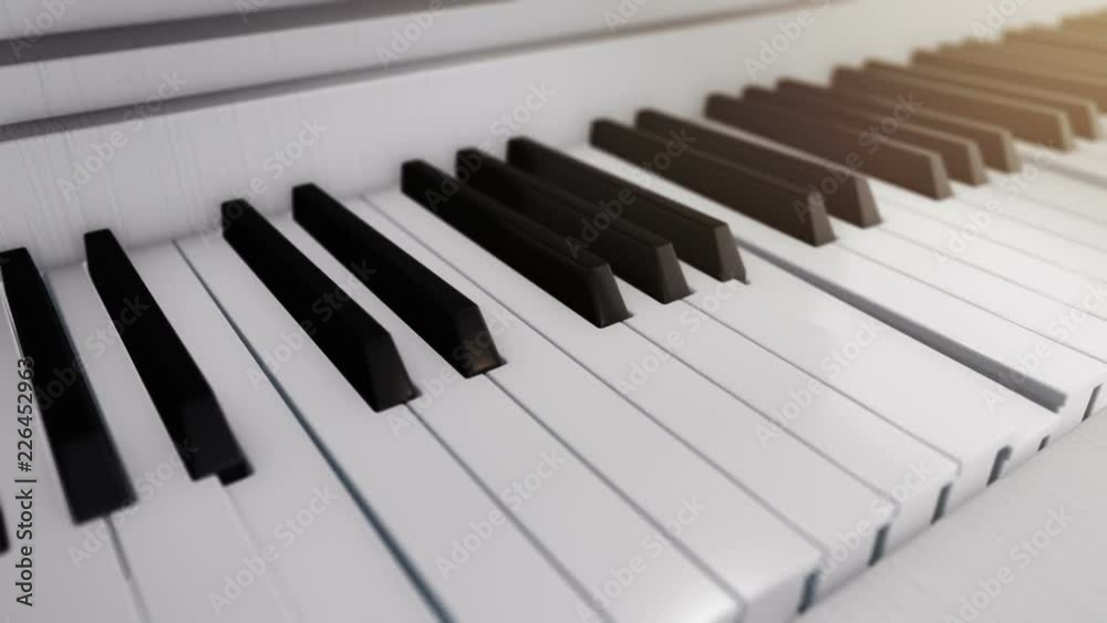 Background with animation of play on piano, synthesizer or electronic piano. Animation pushing of piano keys player. Animation of seamless loop. Background with animation of play on piano, synthesizer or electronic piano. Animation pushing of piano keys player. Animation of seamless loop.