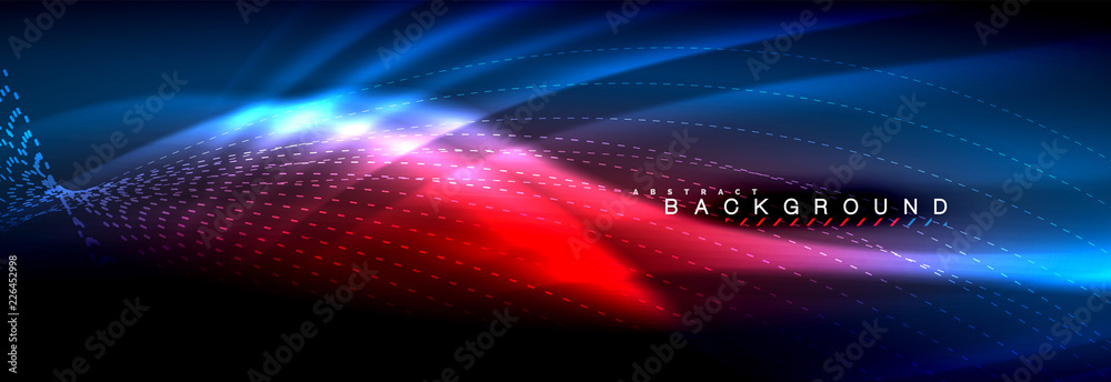 Liquid neon flowing waves, glowing light lines background Liquid neon flowing waves, glowing light lines background