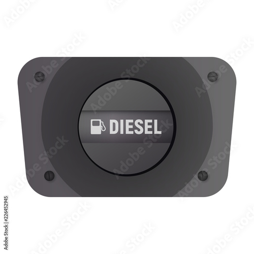 Fuel filler flap. Vector illustration. Diesel transport. Car equipment