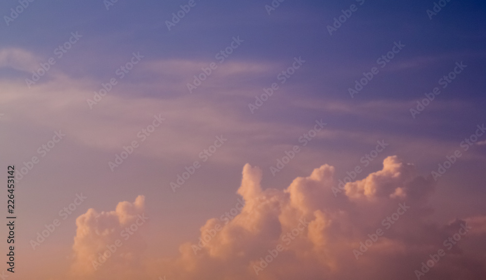 Vibrant clouds in sunset sky