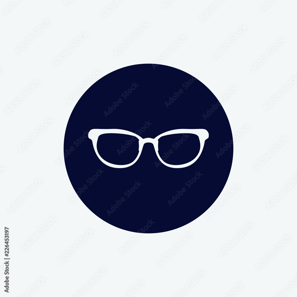eyeglasses icon, vector illustration. round flat icon eyeglasses icon, vector illustration. round flat icon