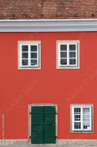 old door and windows house detail Eger Hungary