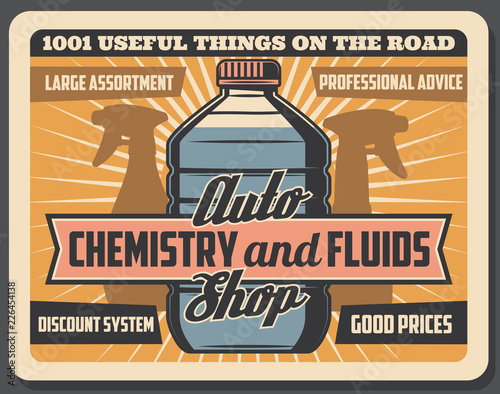 Car chemistry and fluids auto shop