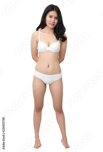 white bikini woman