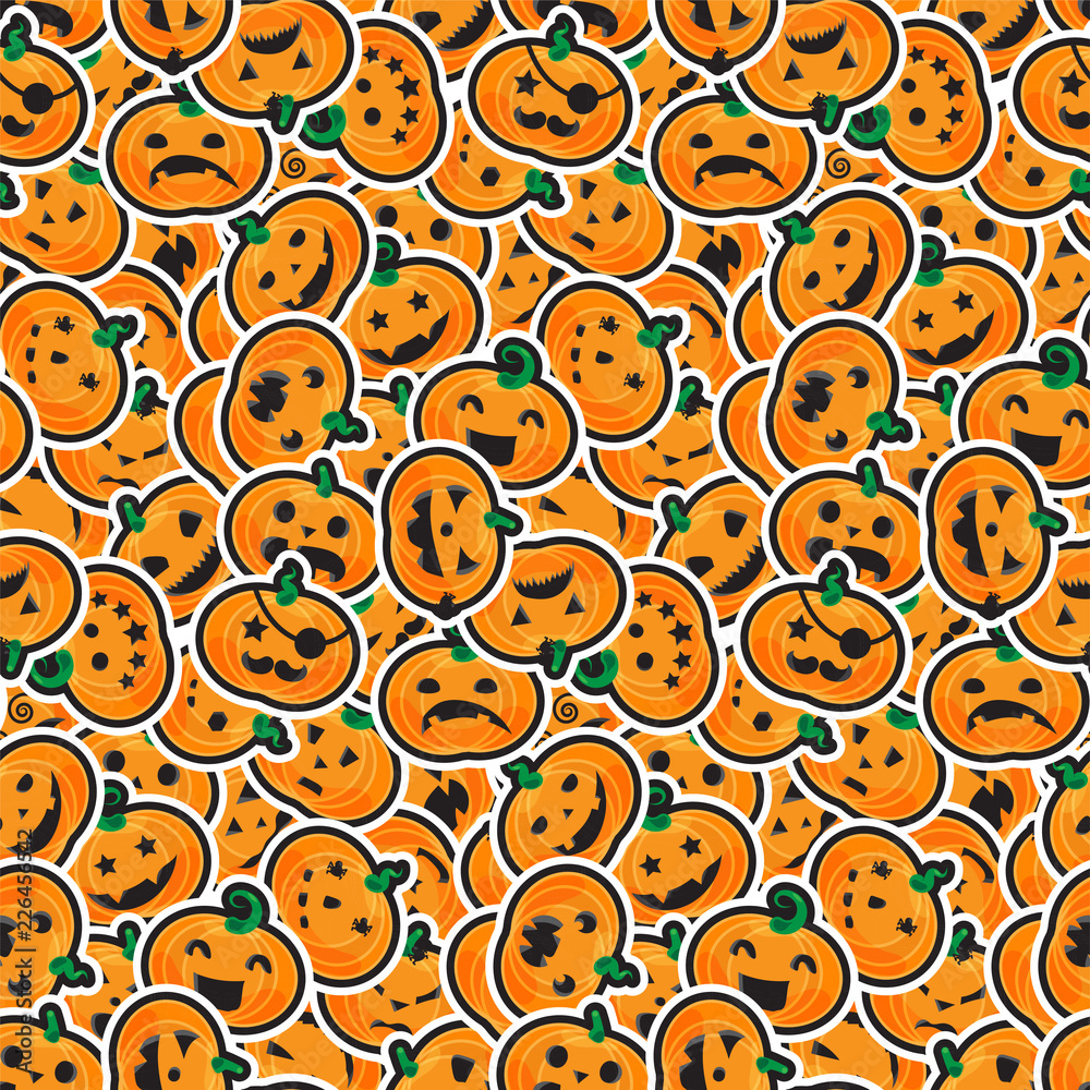 Happy Halloween Seamless Pattern. Scary and horror background