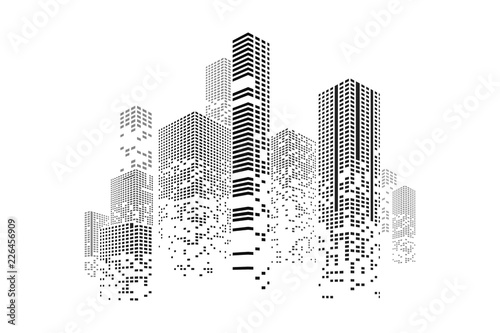 Fototapeta Naklejka Na Ścianę i Meble -  Building and city illustration. Illustration isolated on white background. Graphic concept for your design