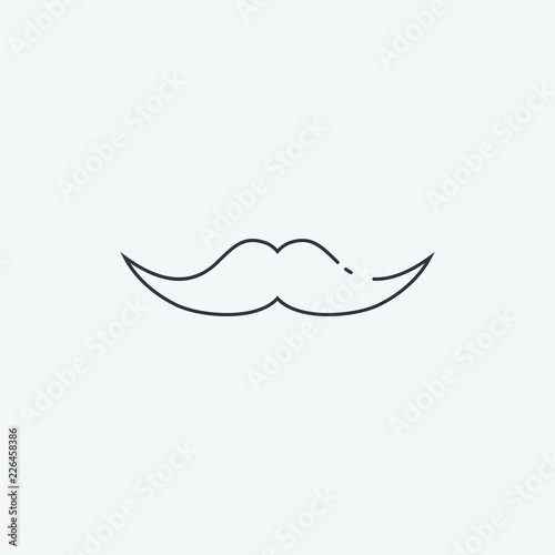 mustache icon, vector illustration