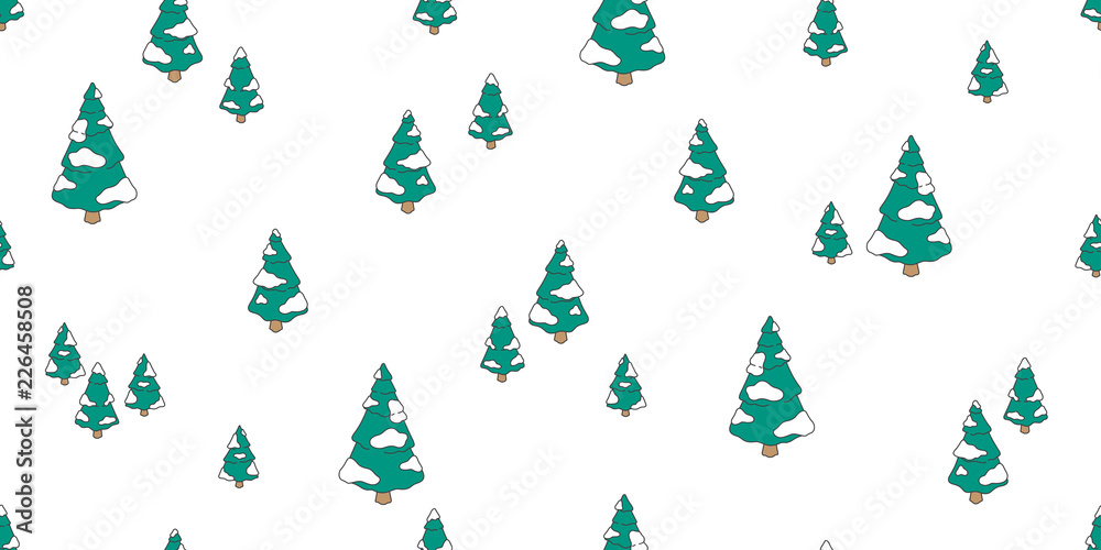 Christmas tree seamless pattern vector Santa Claus scarf isolated wood forest snow wallpaper tile background Christmas tree seamless pattern vector Santa Claus scarf isolated wood forest snow wallpaper tile background
