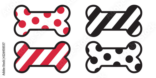Dog bone Christmas strip polka dot Santa Claus Xmas french bulldog gift illustration cartoon