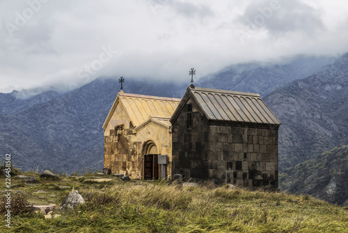 Two churches (Surb Nshan) of the Medieval monastery Horomayr – is located South-East of Odzun village, Lori region, Armenia © vesta48