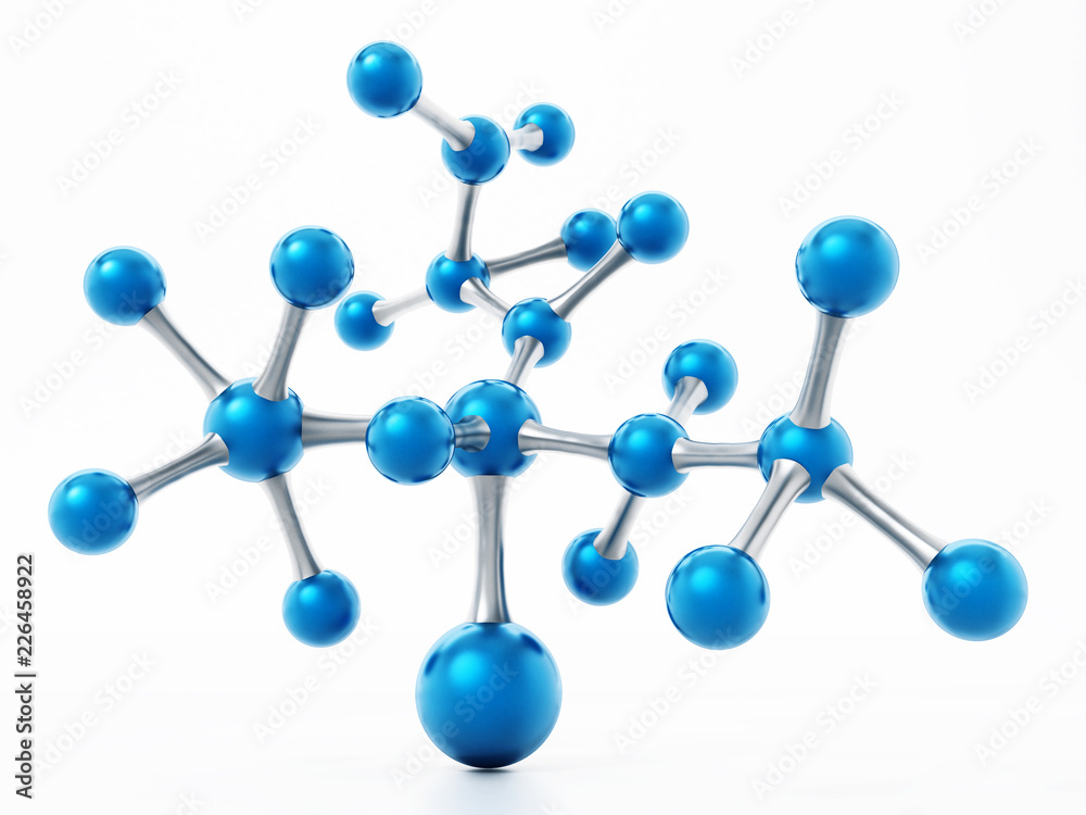 Molecular structure isolated on white structure. 3D illustration Molecular structure isolated on white structure. 3D illustration