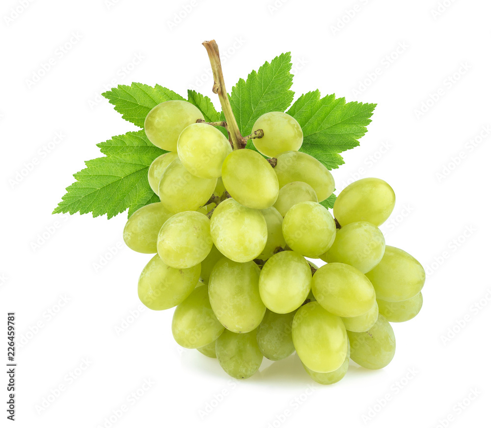 Green grape isolated on white background. Studio shot Green grape isolated on white background. Studio shot