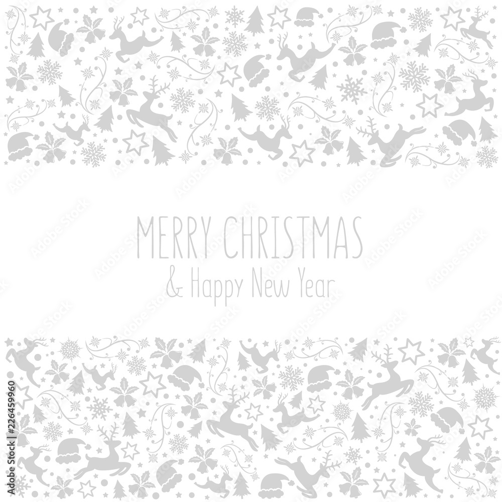 Happy New Year and Christmas background. Holidays vector illustration.