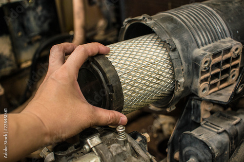 Obraz na płótnie Air filter of forklift truck w salonie