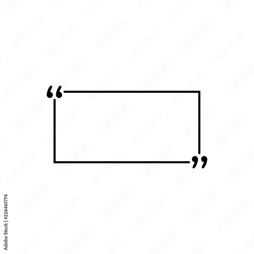 Obraz premium Quotes icon vector. Quotemarks outline, speech marks, inverted commas or talking marks collection. Vector line art illustration isolated on white background.
