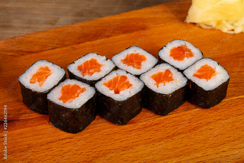Japanese roll with salmon