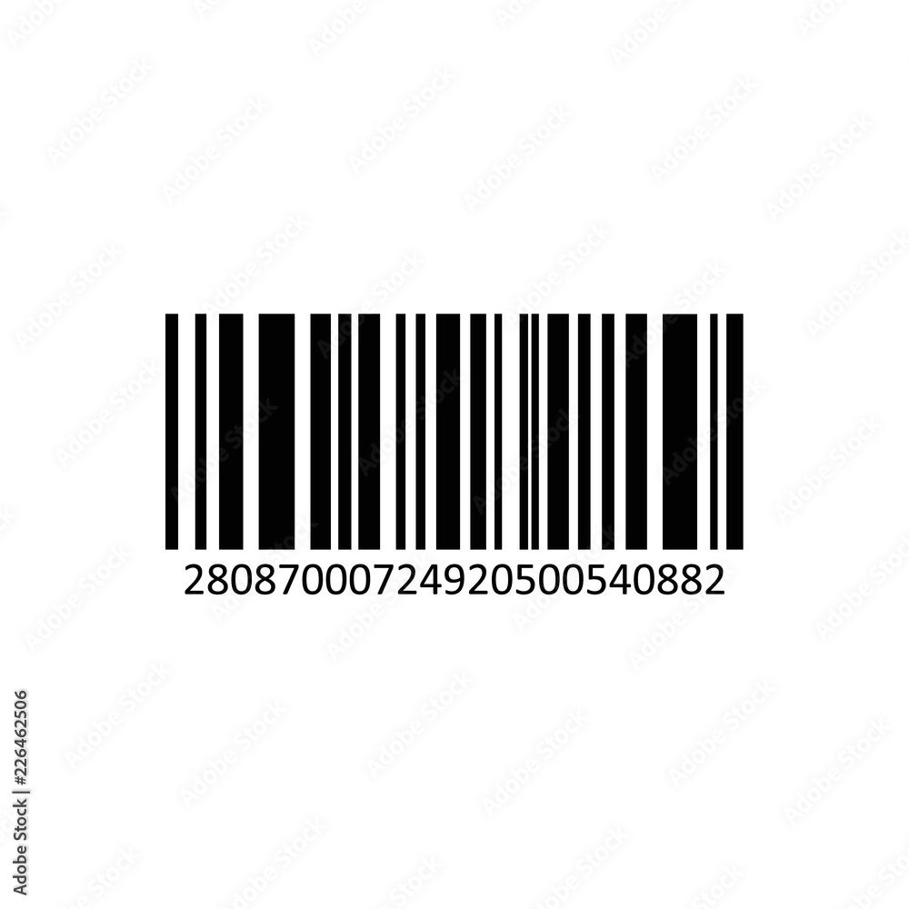 Vector realistic barcode isolated on white background.