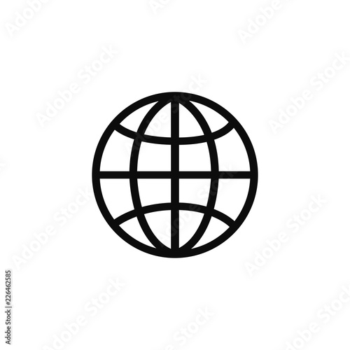 Globe related outline icons. Web apps. Thin line vector icons for website design and development  app development. Vector illustration.