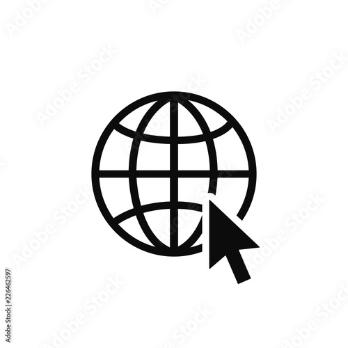 Globe related outline icons. Web apps. Thin line vector icons for website design and development, app development. Vector illustration.