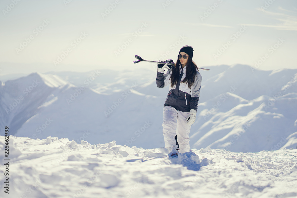 girl with ski