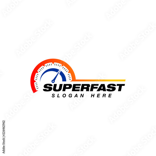 speed vector logo design. speedometer icon symbol design template