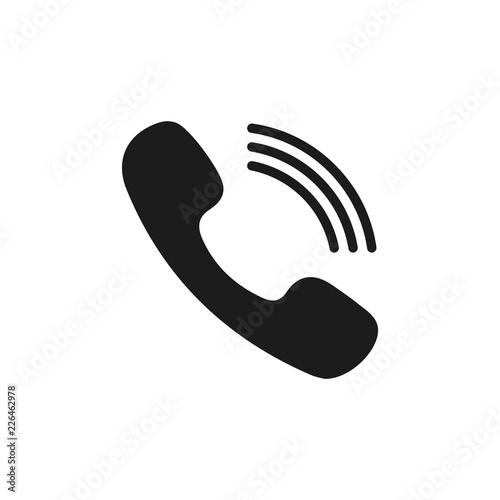 Phone icon in trendy flat style isolated on grey background. Handset icon with waves. Telephone symbol for your design, logo, UI. Vector illustration, EPS10.