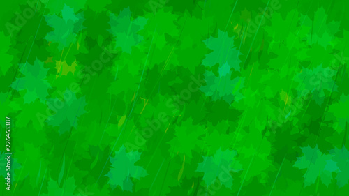 Flying maple leaves, raindrops. Autumn background. The idea of design of tiles, wallpaper, packaging, textiles, background.