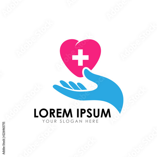 heart care logo design template