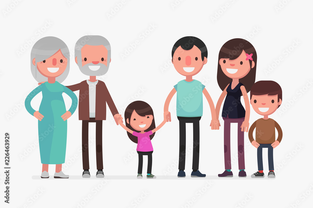 Happy Families isolated vector illustration Happy Families isolated vector illustration