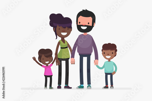 Happy Families isolated vector illustration