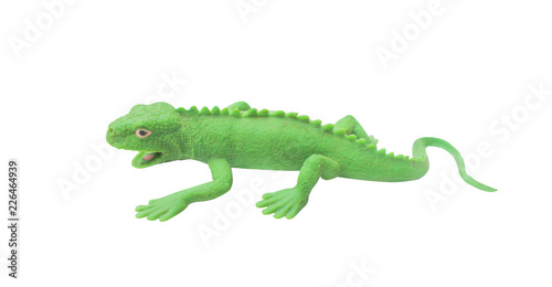 Patterns of rubber gecko isolated on white background with clipping path