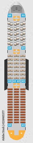 Wide body Aircraft Seat Map