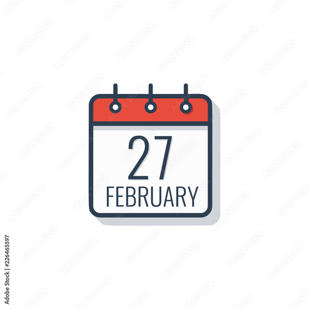 Calendar day icon isolated on white background. Vector illustration.