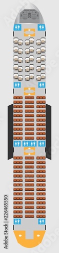 Wide body Aircraft Seat Map