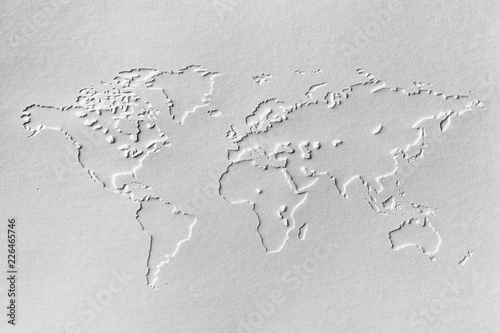 a world map made of embossing paper #226465746