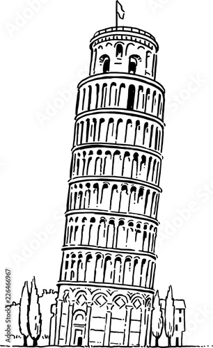 Obraz na plátně Leaning Tower of Pisa Vector