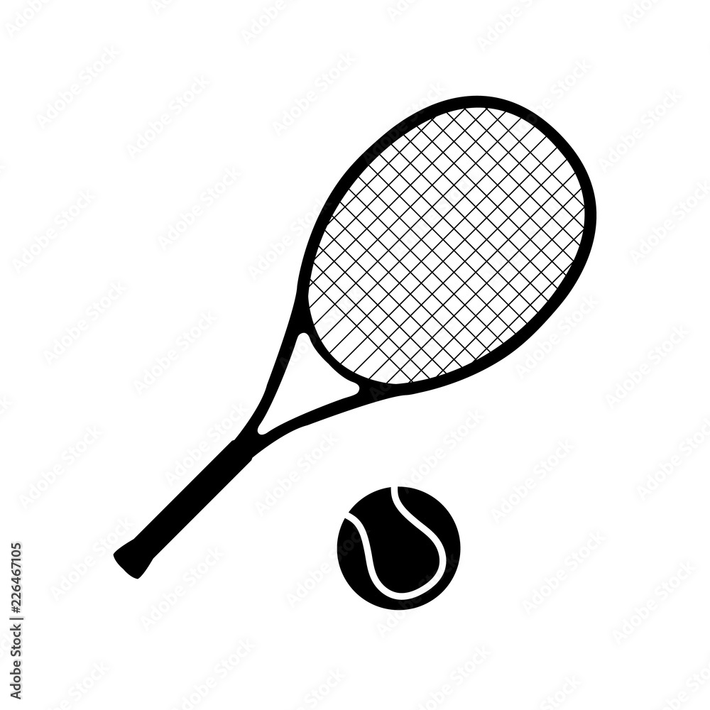 Tennis icon, logo on white background Stock-Vektorgrafik | Adobe Stock