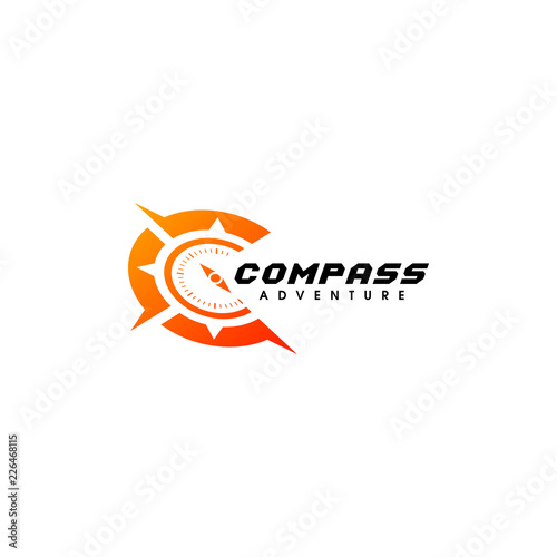 compass logo design. c letter logo icon symbol