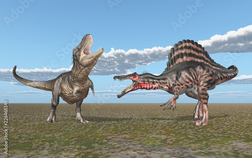 Tyrannosaurus Rex und Spinosaurus  © Michael Rosskothen