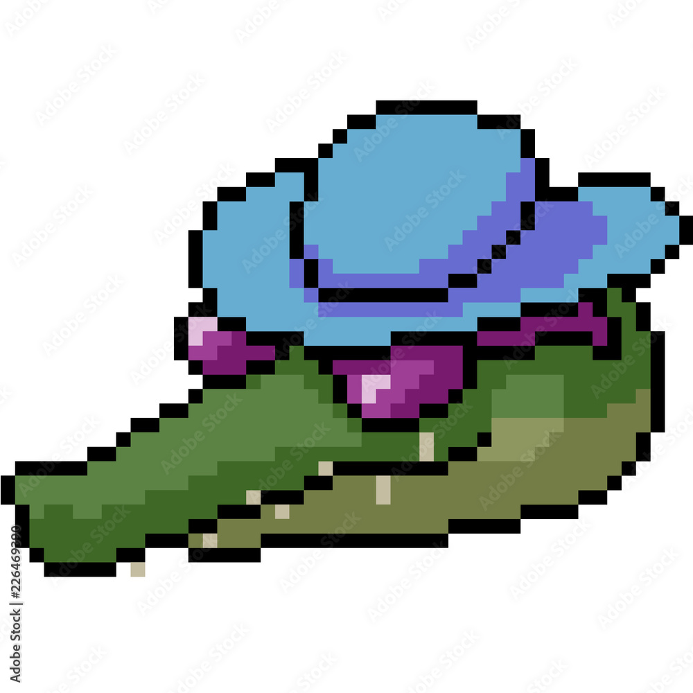 Obraz premium vector pixel art crocodile head