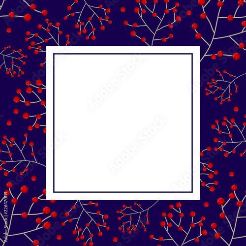 Red Berry Christmas on Navy...