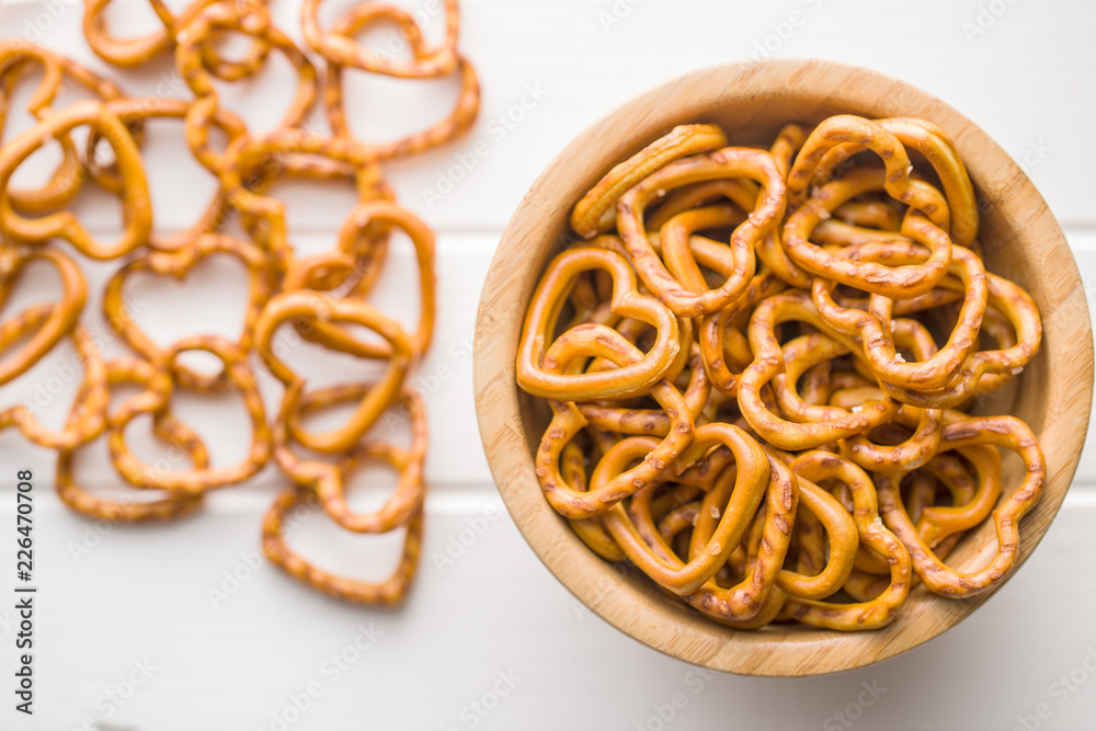 Fototapeta premium Heart shaped pretzel.