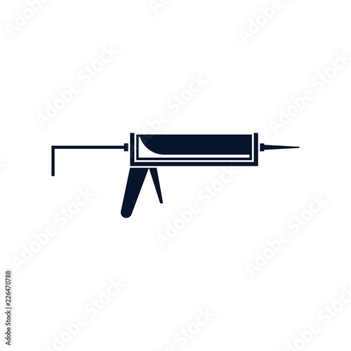 silicone gun vector icon isolated on white background
