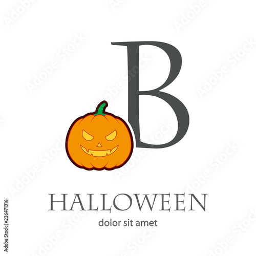 Logotipo B con calabaza de Halloween
