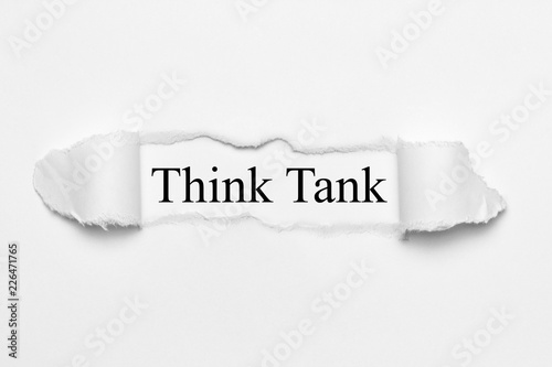 Think Tank on white torn paper