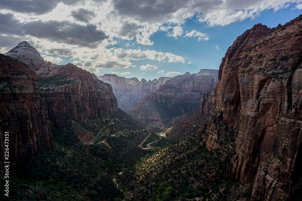 The Zion Overlook Point, Zion National Park, Utah.