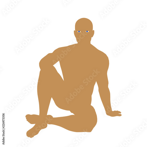 Man sitting on the ground. ...